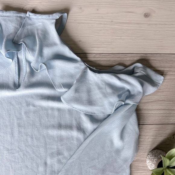 MICHAEL KORS cold shoulder ruffle long sleeve blouse size M - Picture 12 of 16